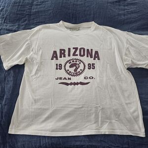 Vintage Arizona Jean Company White and Purple Graphic Tee